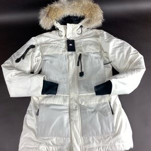 Sorel Women's Caribou White Black Full Zip Hooded Parka Sizes Small - Large